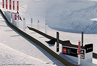 Le tracé de l'étape de VTT slopestyle sur neige à Peyragudes, FISE Expérience 2011