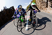 Tirage de bourre à 4 de front. Red Bull Road Rage, Saint Lary, Pyrénées