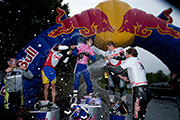 Le podium de la première édition de la Road Rage française. Saint Lary, Pyrénées